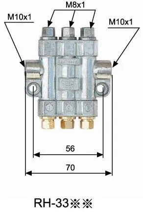 RH-33XX: three outlets, port threads M10×1 / M8×1