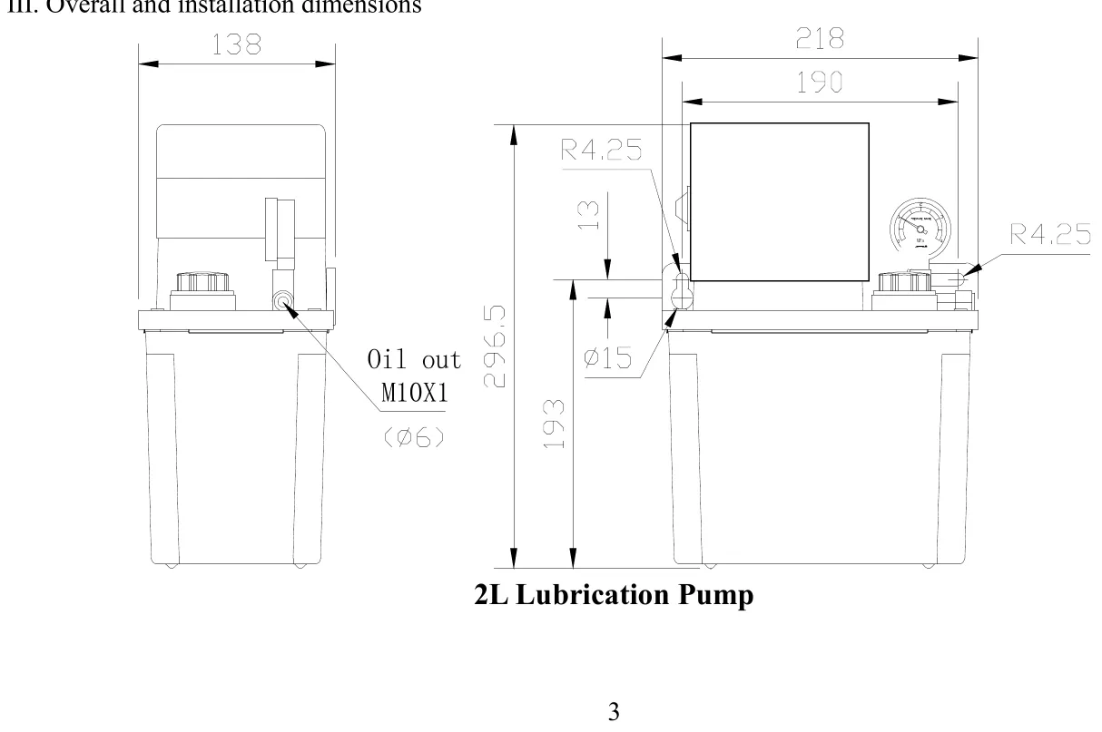 2 L reservoir: overall dimensions, outlet M10×1 (Ø6)